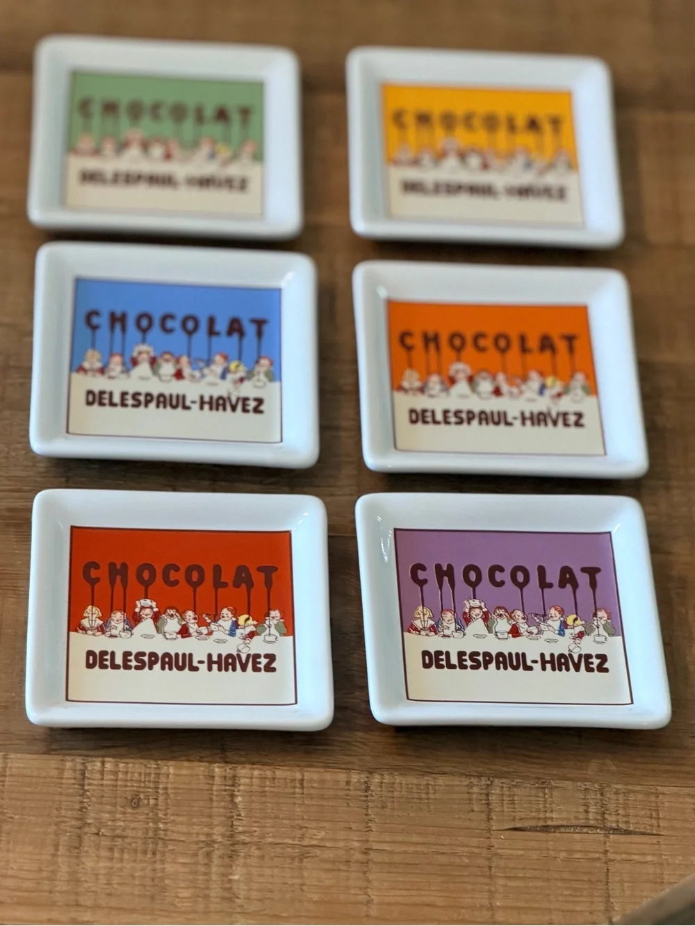 6 Pottery Barn Chocolate Theme Coasters | 2002| Never Used | French Decor